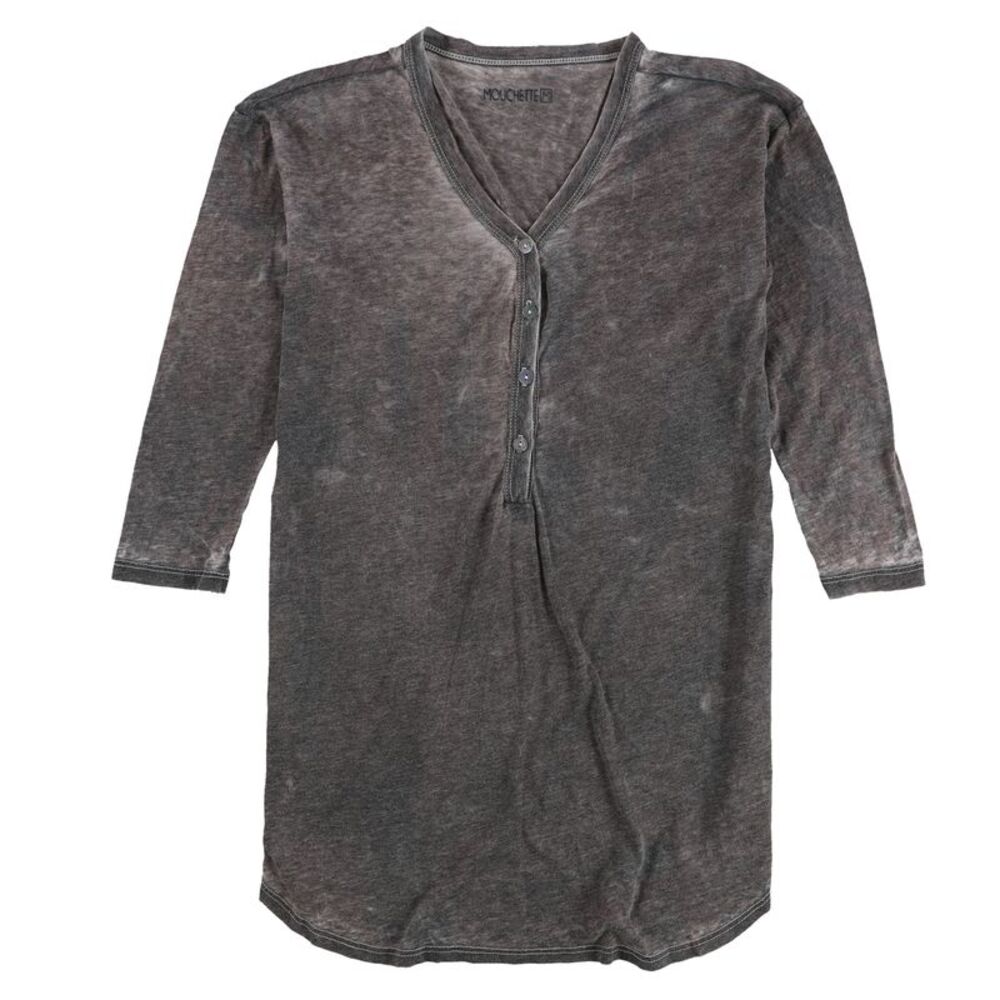 Mouchette Womens Burnout Henley Shirt, NWT